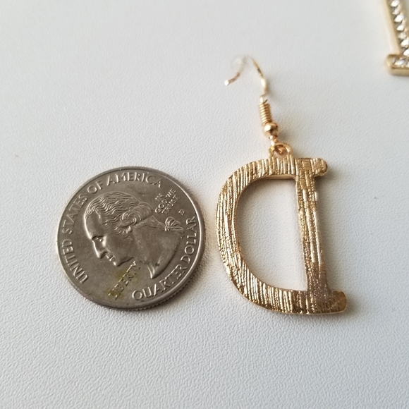 Letter Initials Rhinestone Letter Earrings New - Picture 4 of 6